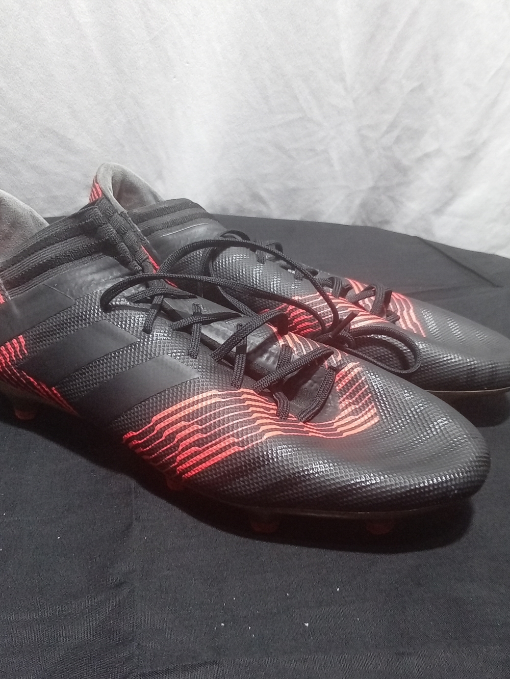 Adidas Men's Size 9.5 Nemesis 17.3 FG Black & Red Soccer Cleats
